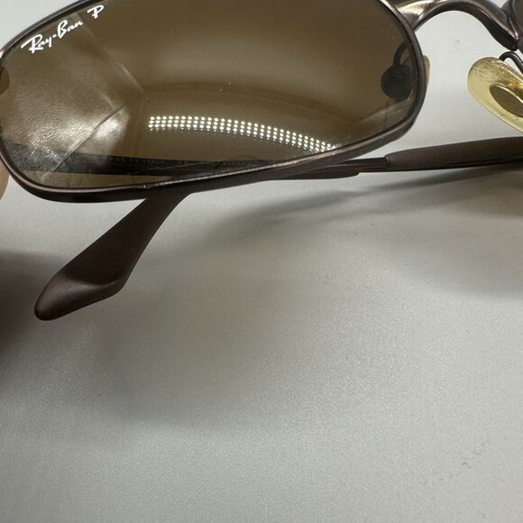 Ray-Ban RB3162 Sleek 012/47 Sunglasses Brown Metal 52-19 Flex Hinge Polarized - Picture 8 of 16